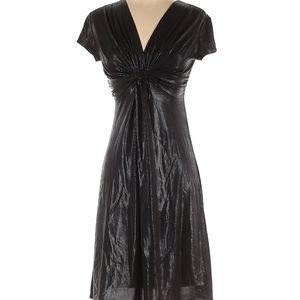 Joseph Ribkoff designer metallic scale patterned dress that glimmers